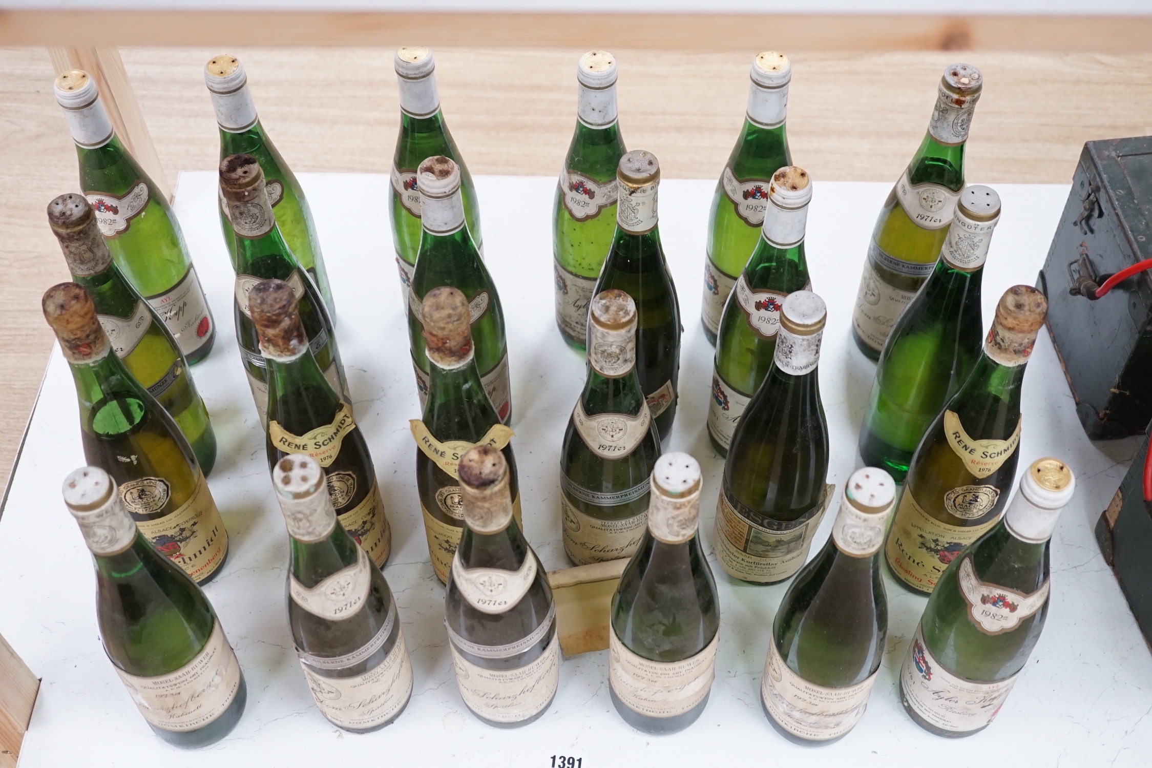 Twenty Four bottles of German Mosel white wine including three Rene Schmidt Riesling Reserve 1976